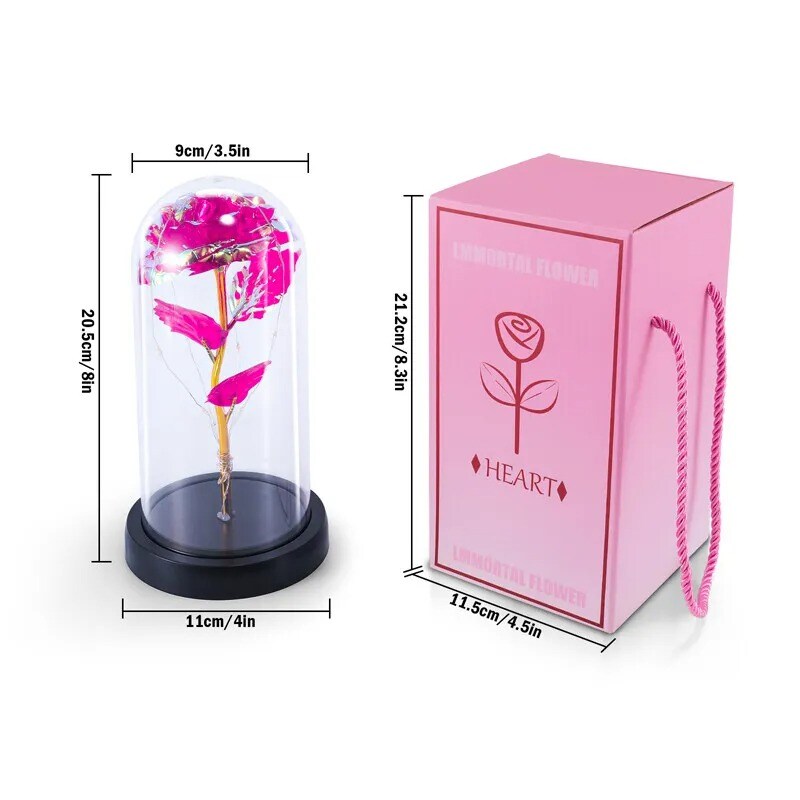 LED Galaxy Enchanted Rose Glass