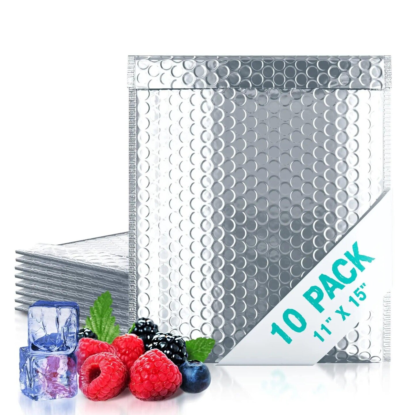 Thermal Bubble Mailer 11 x 15 Pack of 10 Foil Mailing Envelopes Self Seal Cool Bubble Mailers Waterproof Cold Shipping Package Insulated Shipping Bags for Food Perishables Cosmetics