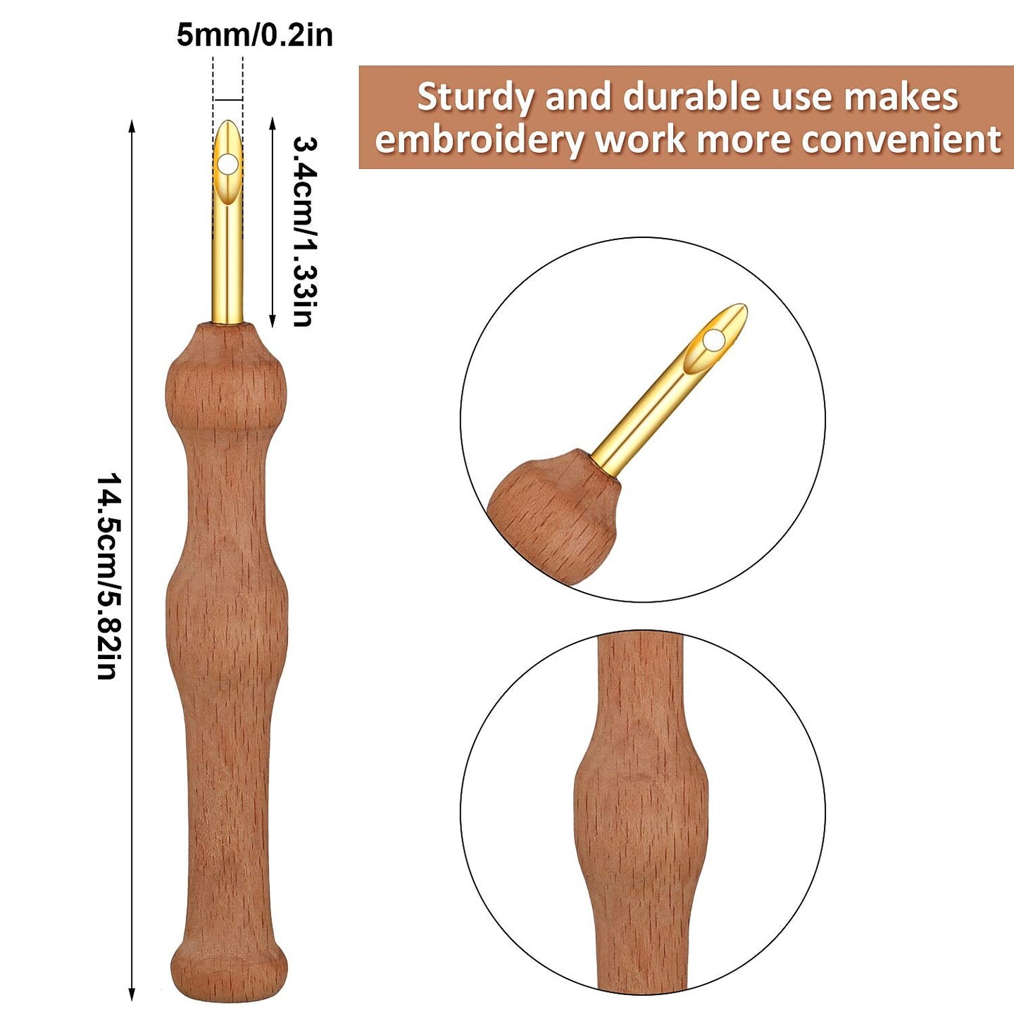 17 PCS Punch Needle Embroidery Kits Adjustable Rug Yarn Punch Needle Wooden Handle Embroidery Pen Needle Threader Punch Needle Cloth for Embroidery Floss Cross Stitching Beginner (Blue, Sky Blue)