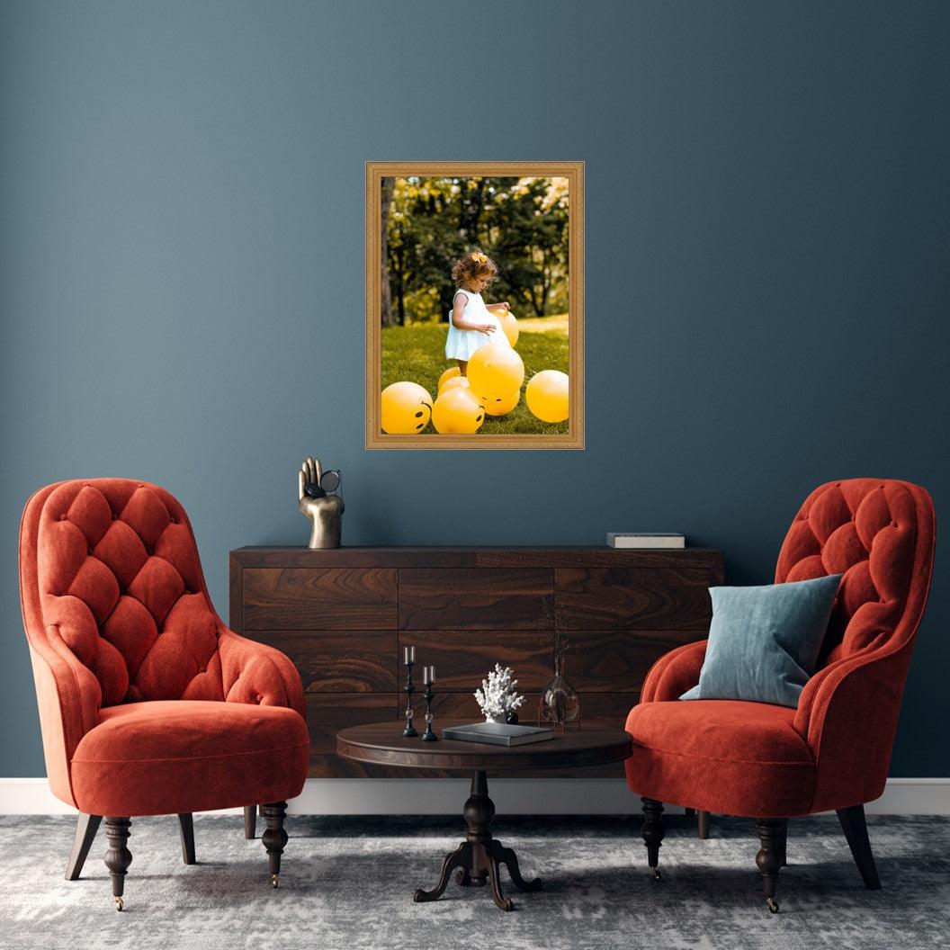Thin Traditional Antique Gold Frame with Rope
