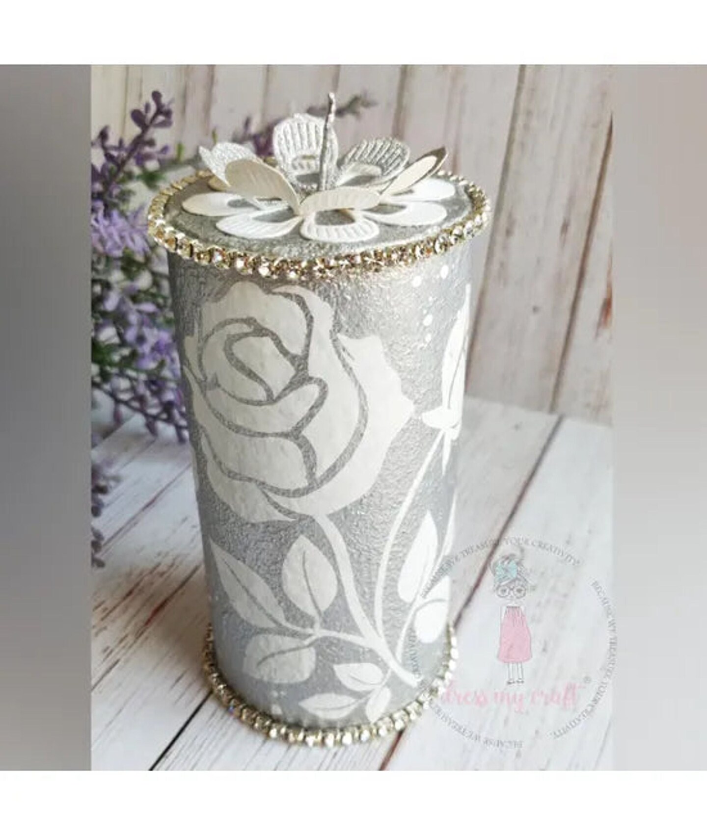 Dress My Craft  Transfer Me - 3D White Roses