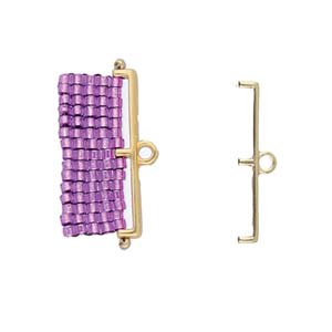 Topolia III, Delica Bead End Antique Brass Plate, 2 pieces