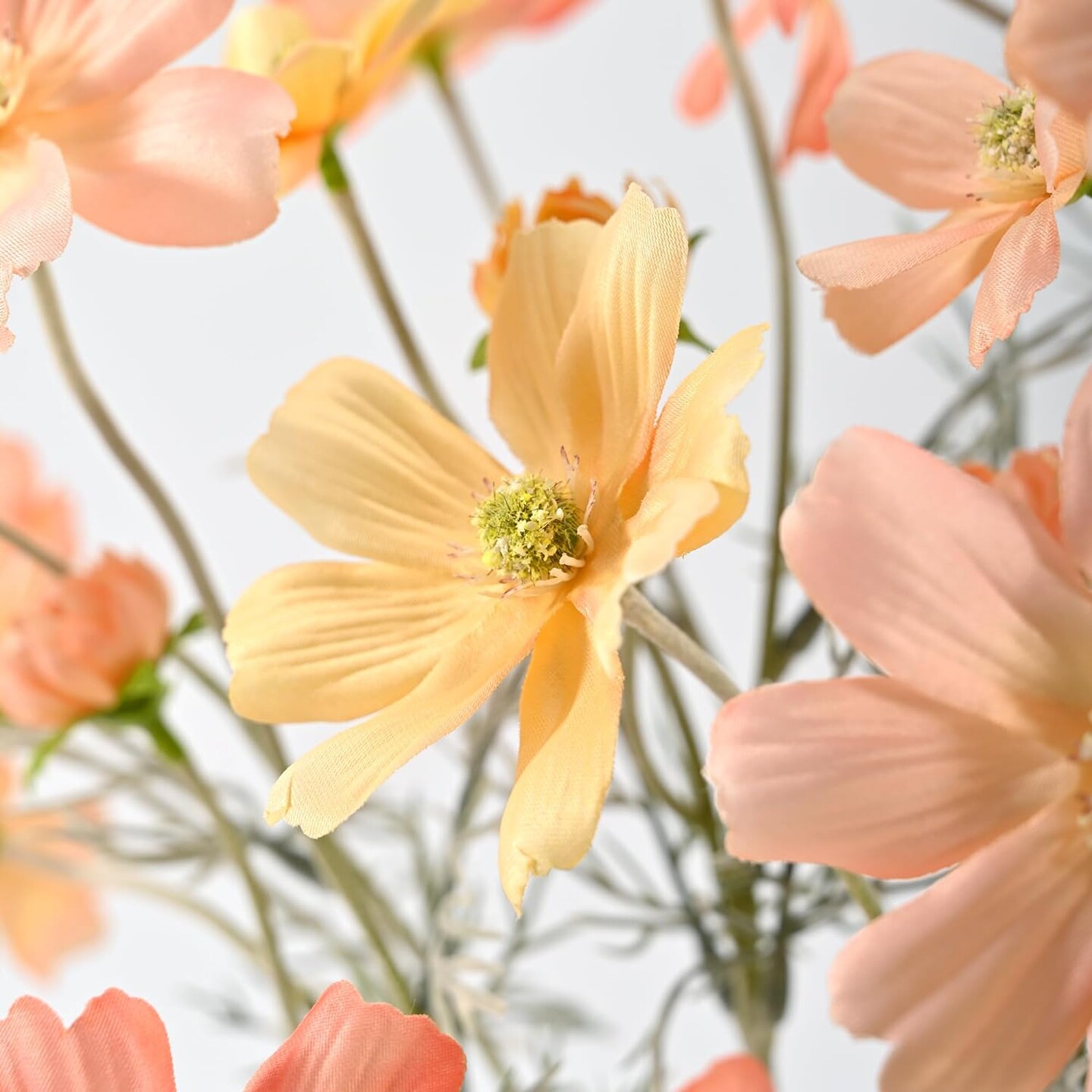 Colorful Cosmos & Coreopsis Silk Flowers - Set of 6 for Table Centerpieces
