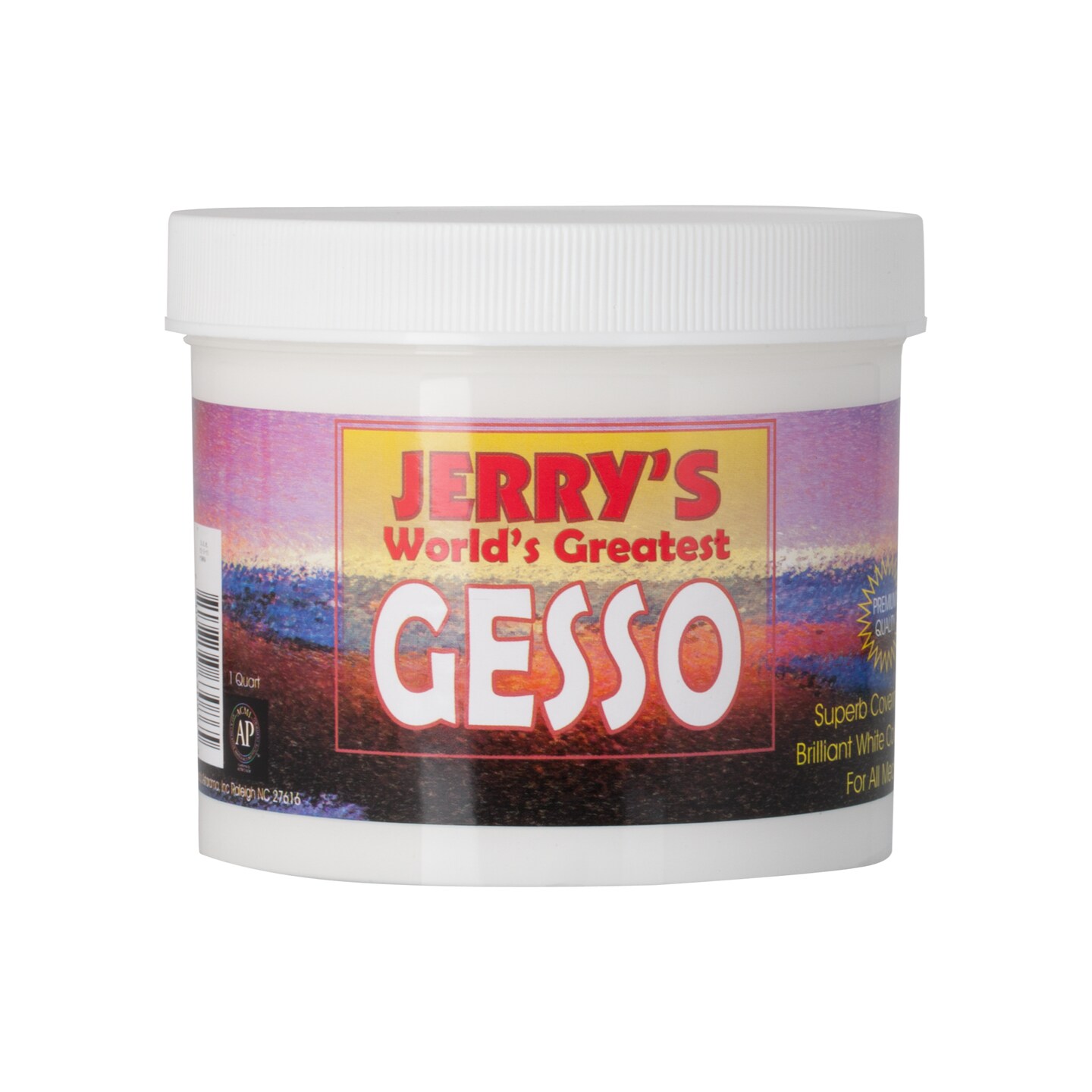 Jerry's World's Greatest Acrylic Ultra Bright White Gesso Primer - Non-Yellowing - Highly Pigmented Gesso Primer ideal for Students, Professionals, Artists