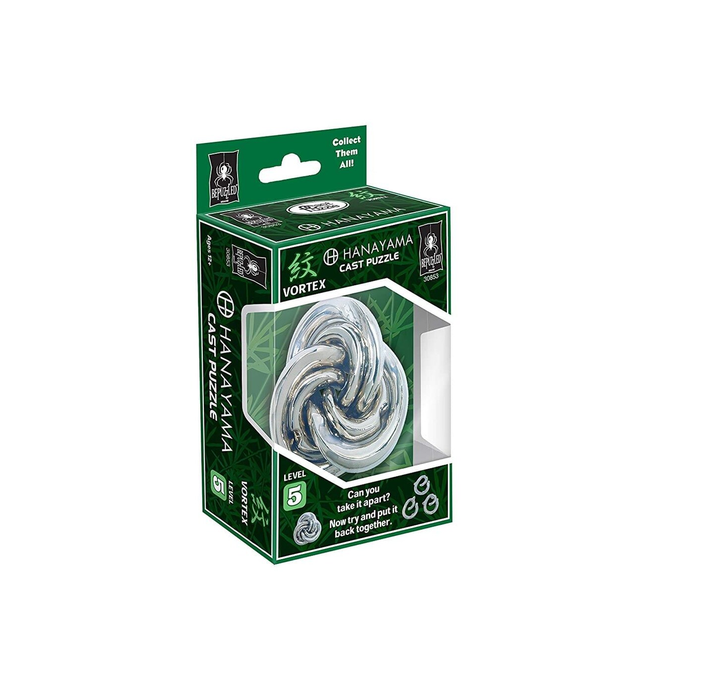 Hanayama Level 5 Cast Metal Brain Teaser Puzzle - Vortex