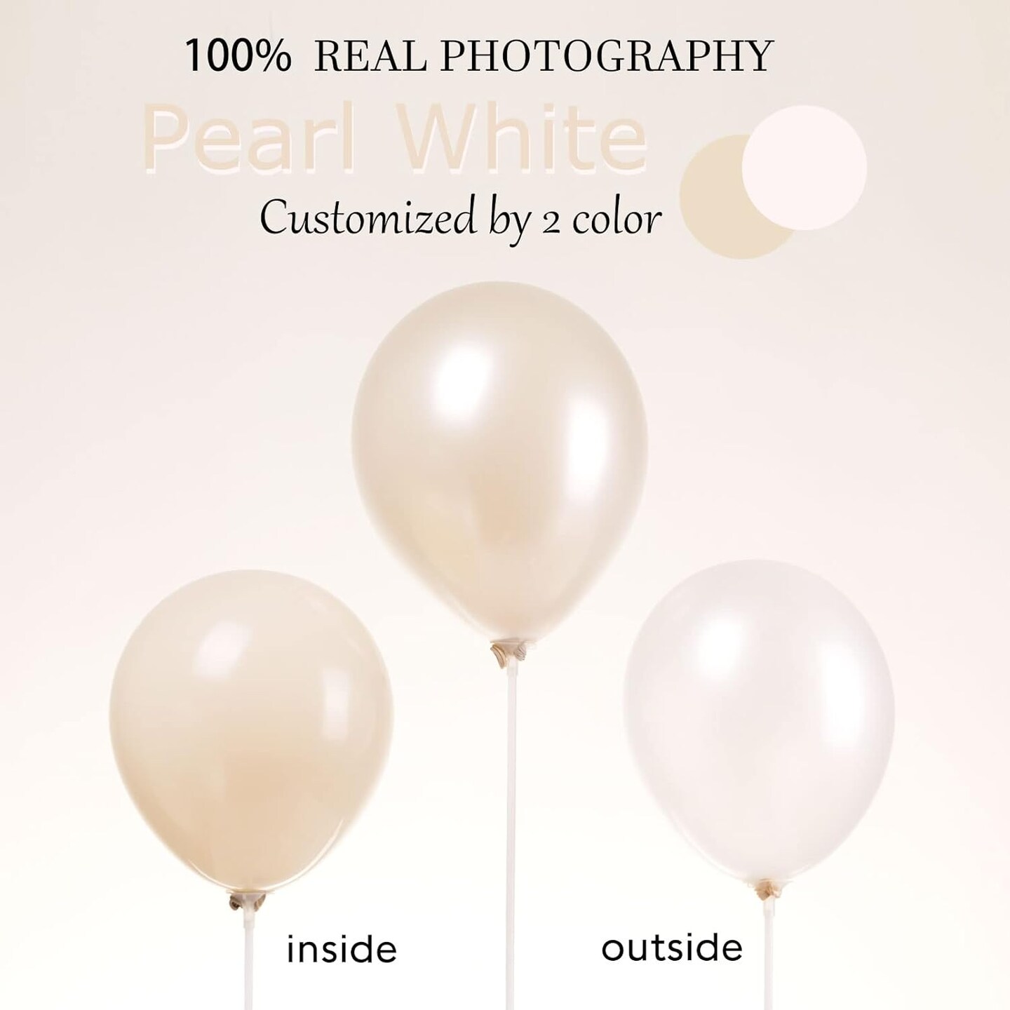 Pearl white Double-Stuffed Balloons different sizes 63 PACK 18/12/10/5 inch White sand ivory balloon Garland kit For Wedding birde to be Birthday anniversary decorations