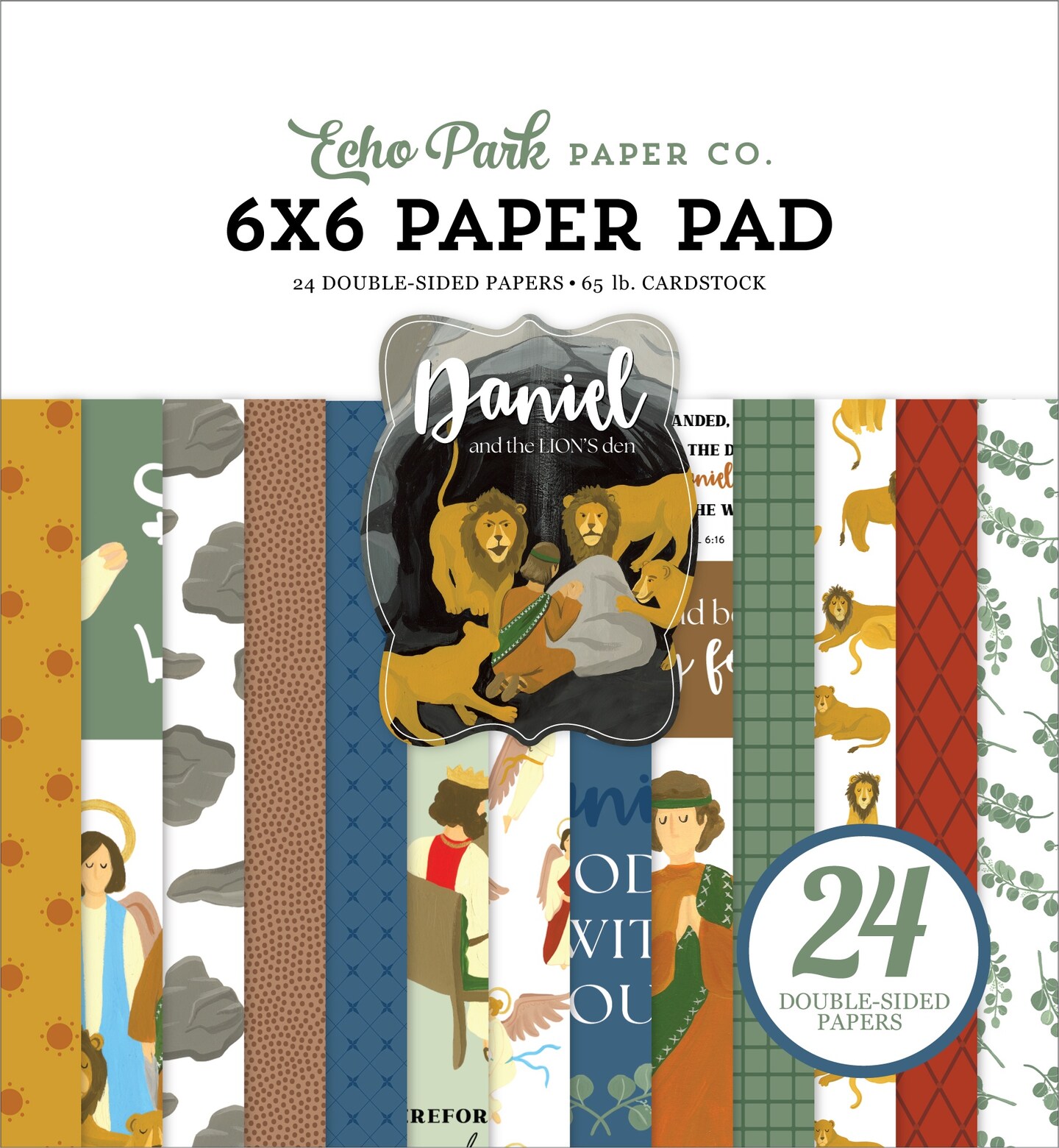 Echo Park Double-Sided Paper Pad 6&#x22;X6&#x22; 24/Pkg-Bible Stories: Daniel &#x26; The Lions Den