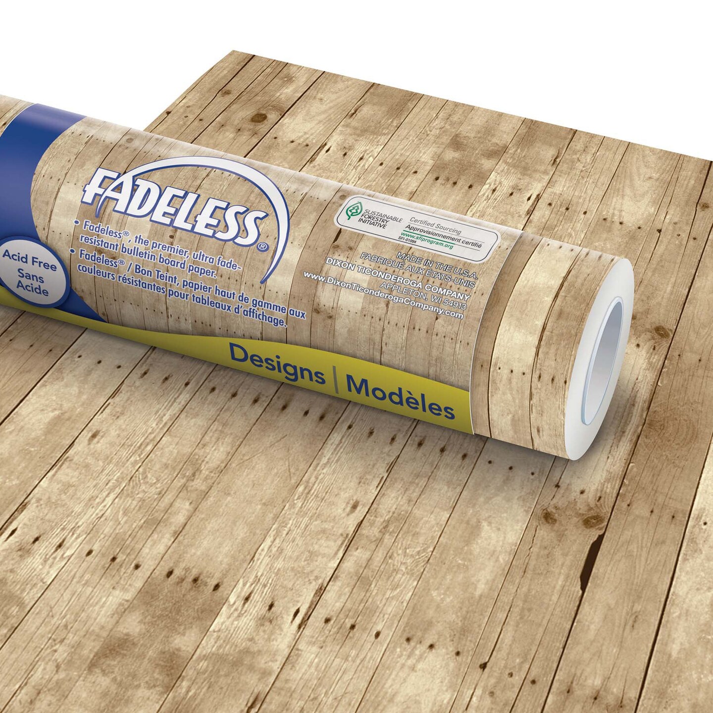 Bulletin Board Art Paper, Weathered Wood, 48&#x22; x 12&#x27;, 4 Rolls