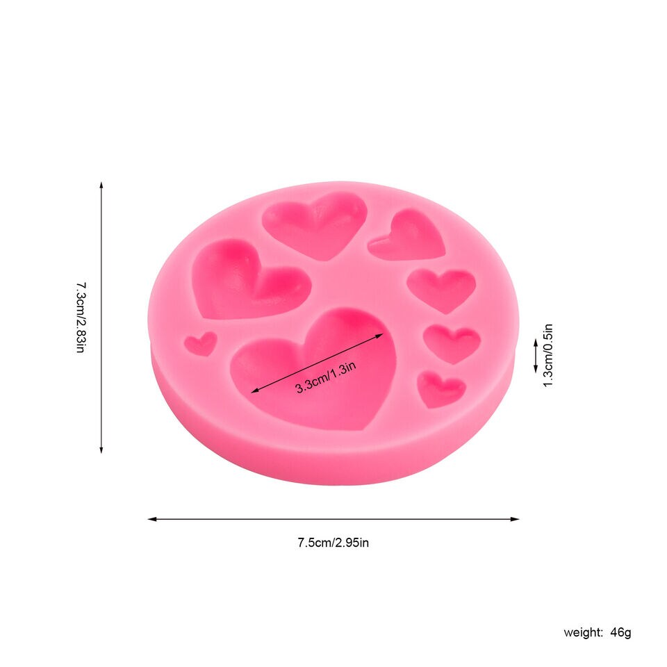 2 PCS Heart Shape Silicone Molds