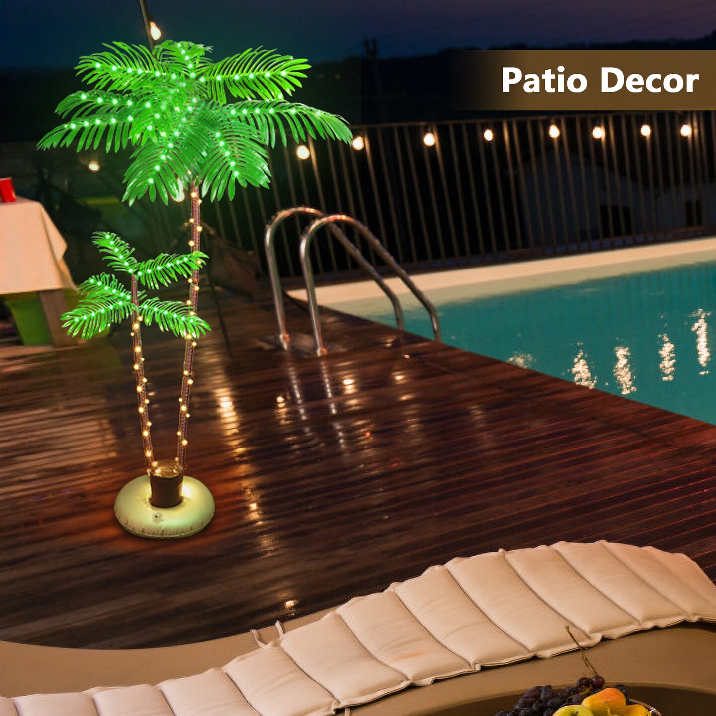 6FT Artificial Fake Lighted Palm Tree