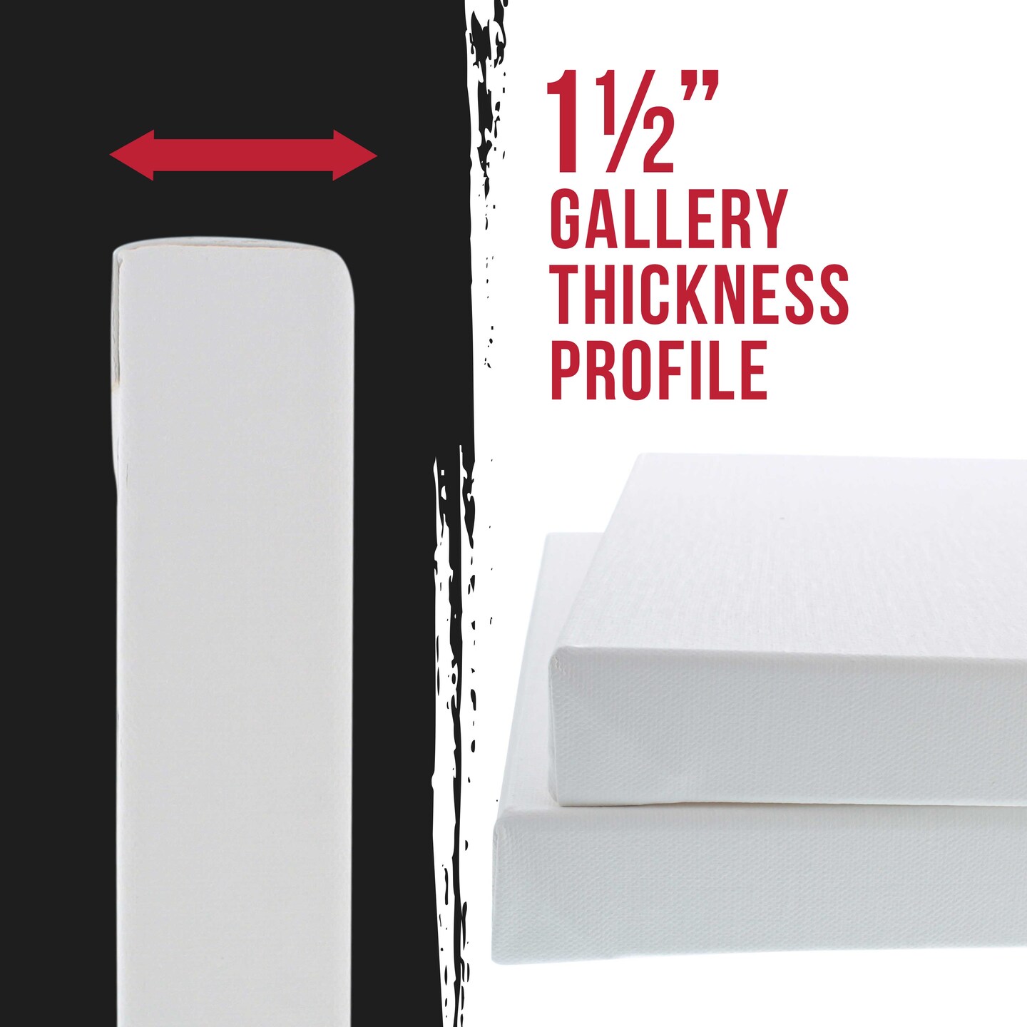 24 x 30 inch Gallery Depth 1-1/2&#x22; Profile Stretched Canvas, 3-Pack - 12-Ounce Acrylic Gesso Triple Primed, - Professional Artist Quality, 100% Cotton