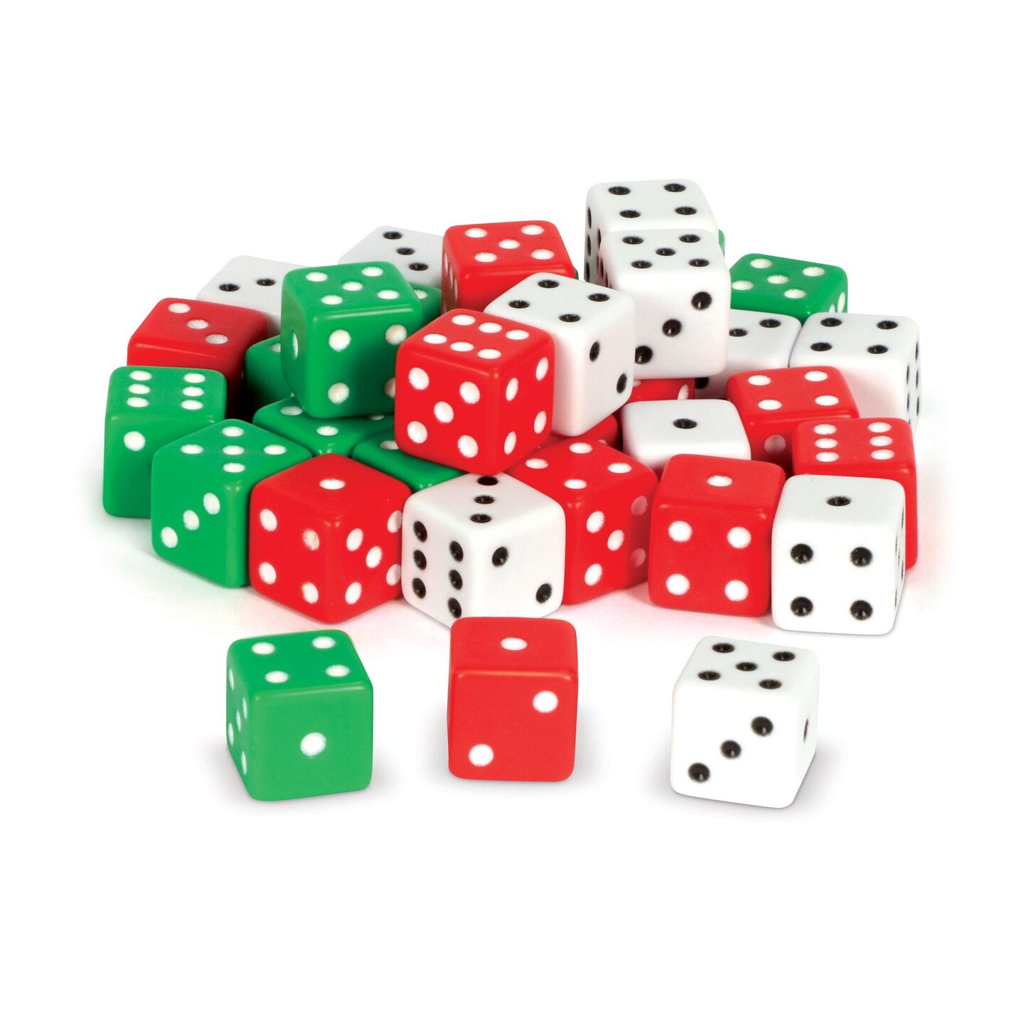 Dot Dice, Red, Green &#x26; White, 36 Per Pack, 3 Packs