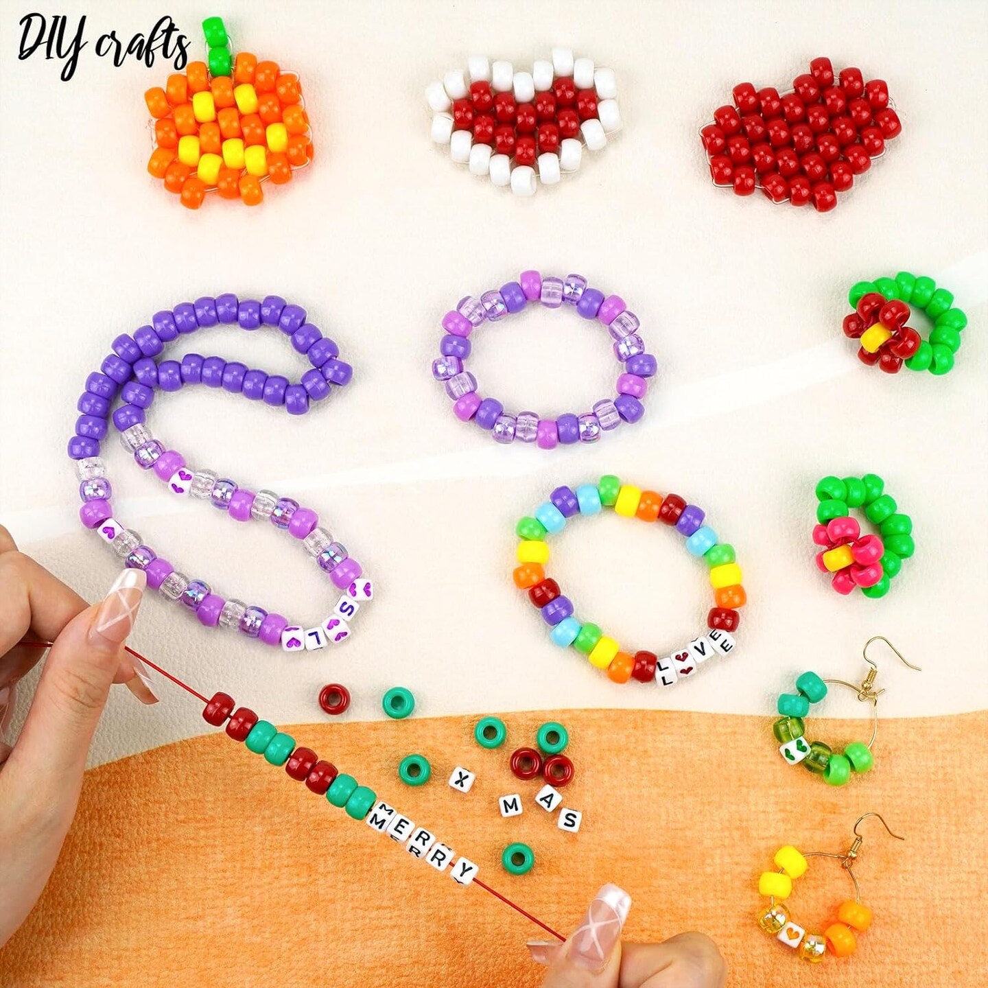 Friendship Bracelet Kit, 24 Colors Bracelet Making Kit Pony Beads for Jewelry Making, Letter Beads Heart Beads for Bracelet Making, Ideal Gifts for Teen Girls Kids Adults