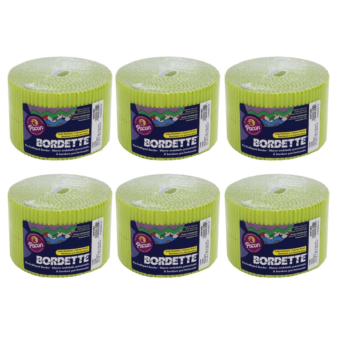 Decorative Border, Lime, 2-1/4&#x22; x 50&#x27;, 6 Rolls