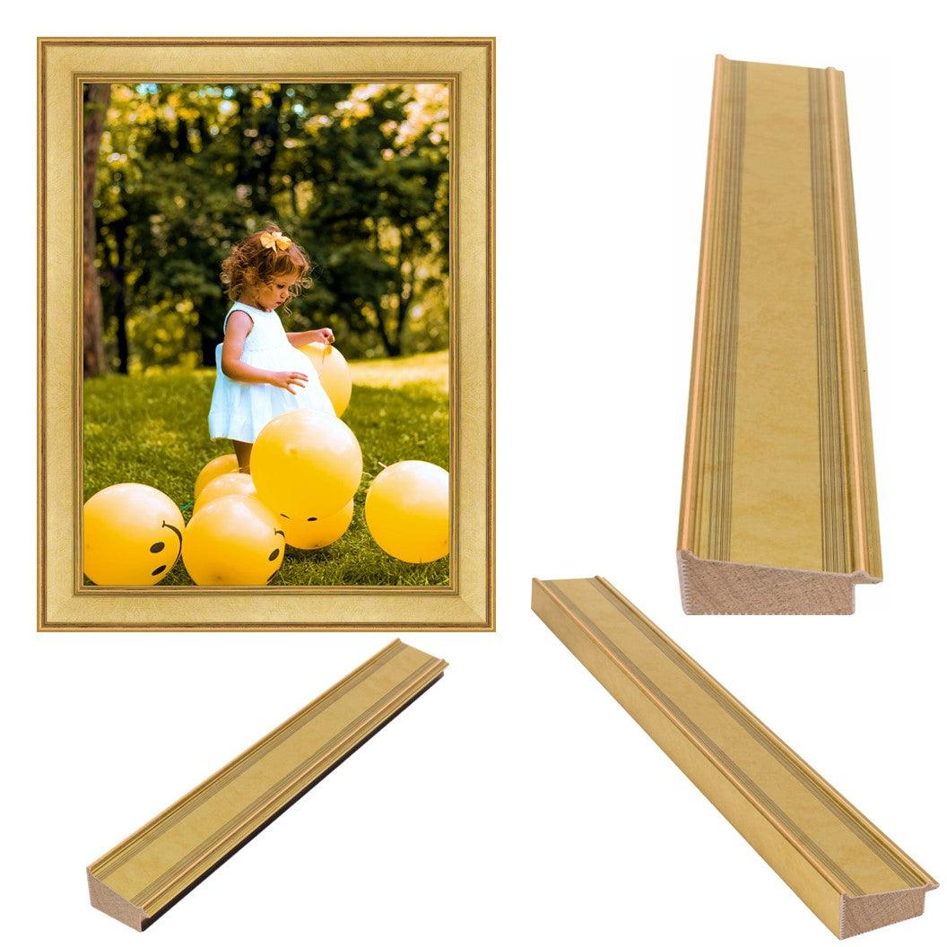 Gold Picture Frame Modern Contemporary with Copper line - Framing