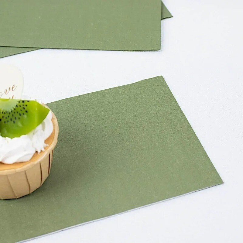 OLIVE GREEN 50 Soft 2 Ply Dinner Cocktail Paper NAPKINS
