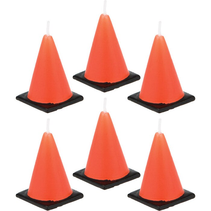 Construction Cone Candles, 6 ct