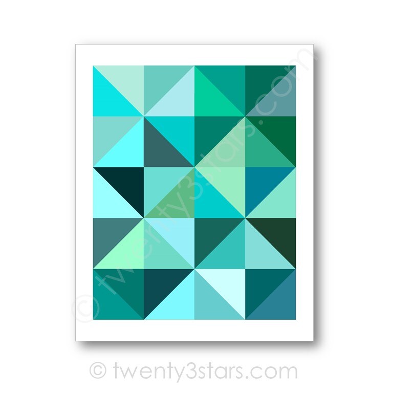 Grey Triangles Geometric Modern Color Art, You Choose the Colors product 5