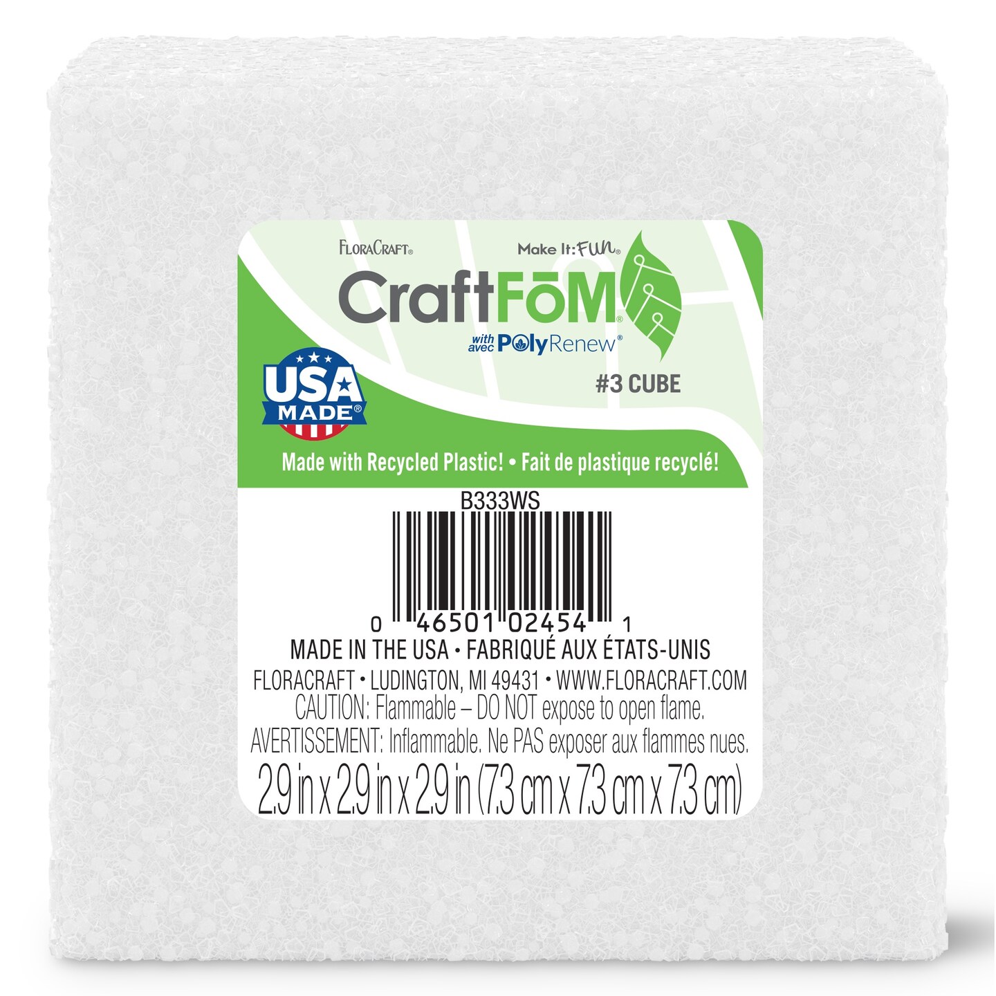 FloraCraft CraftFoM Block-2.9&#x22;X2.9&#x22;X2.9&#x22;