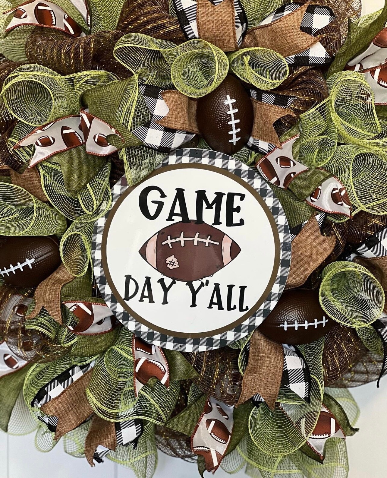 We Interrupt shops this marriage for Football Season wreath, football mesh wreath