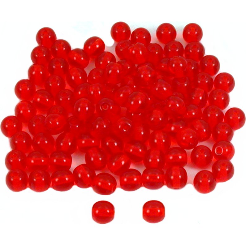 100 Red Round Druk Czech Glass Beads Jewelry Parts 6mm | Michaels