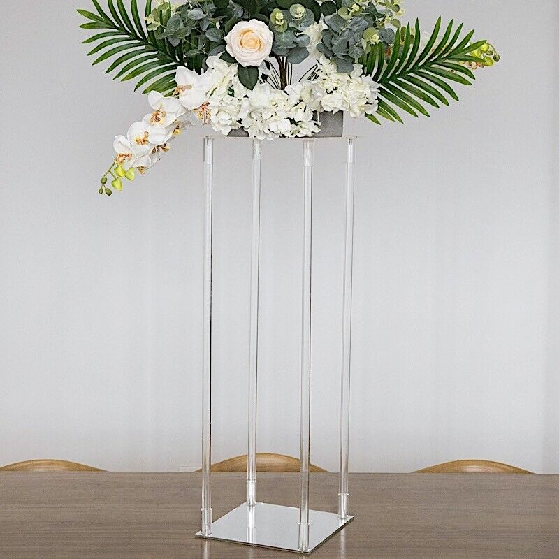 CLEAR 32&#x22; tall Acrylic FLOWER STAND Column Vase Centerpieces