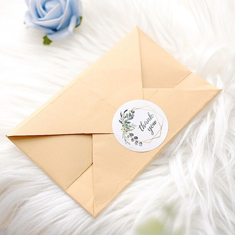500 White 1.5in Round Self Adhesive STICKERS Greenery Frame