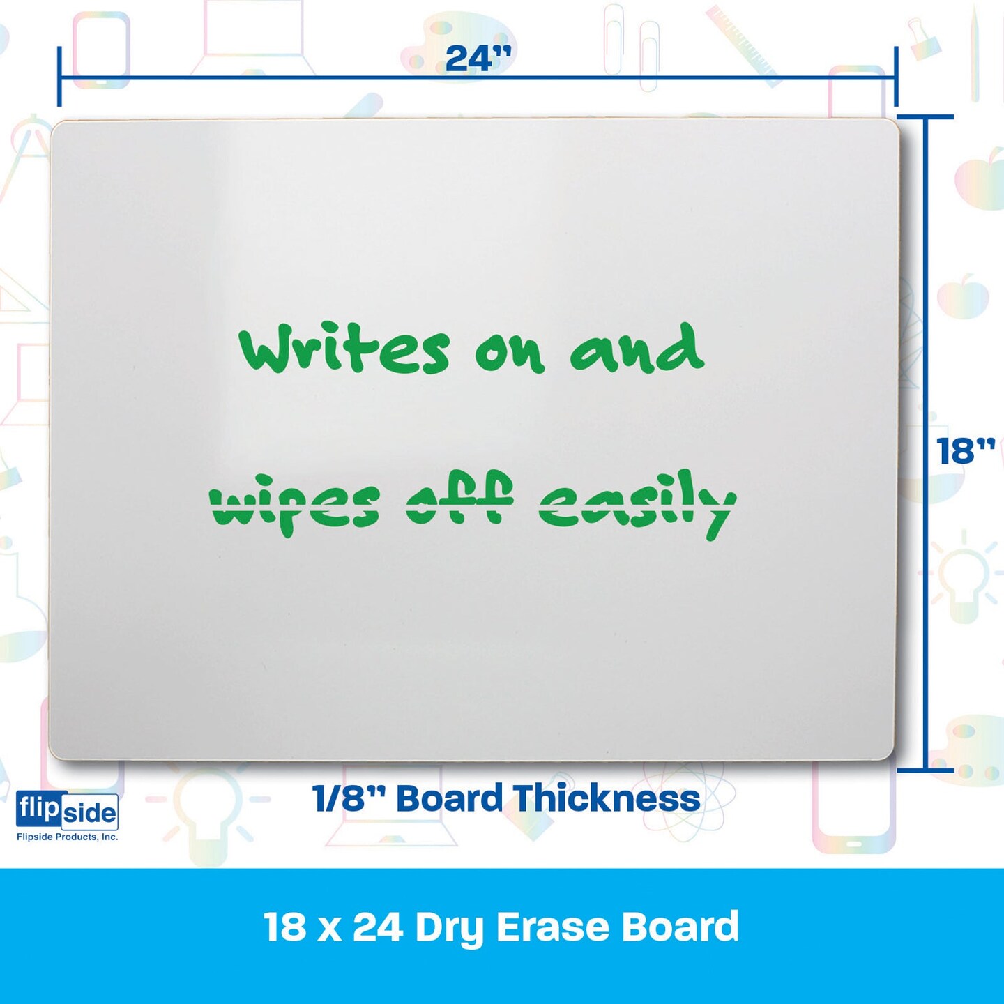 Dry Erase Board, 18&#x22; x 24&#x22;, Pack of 3