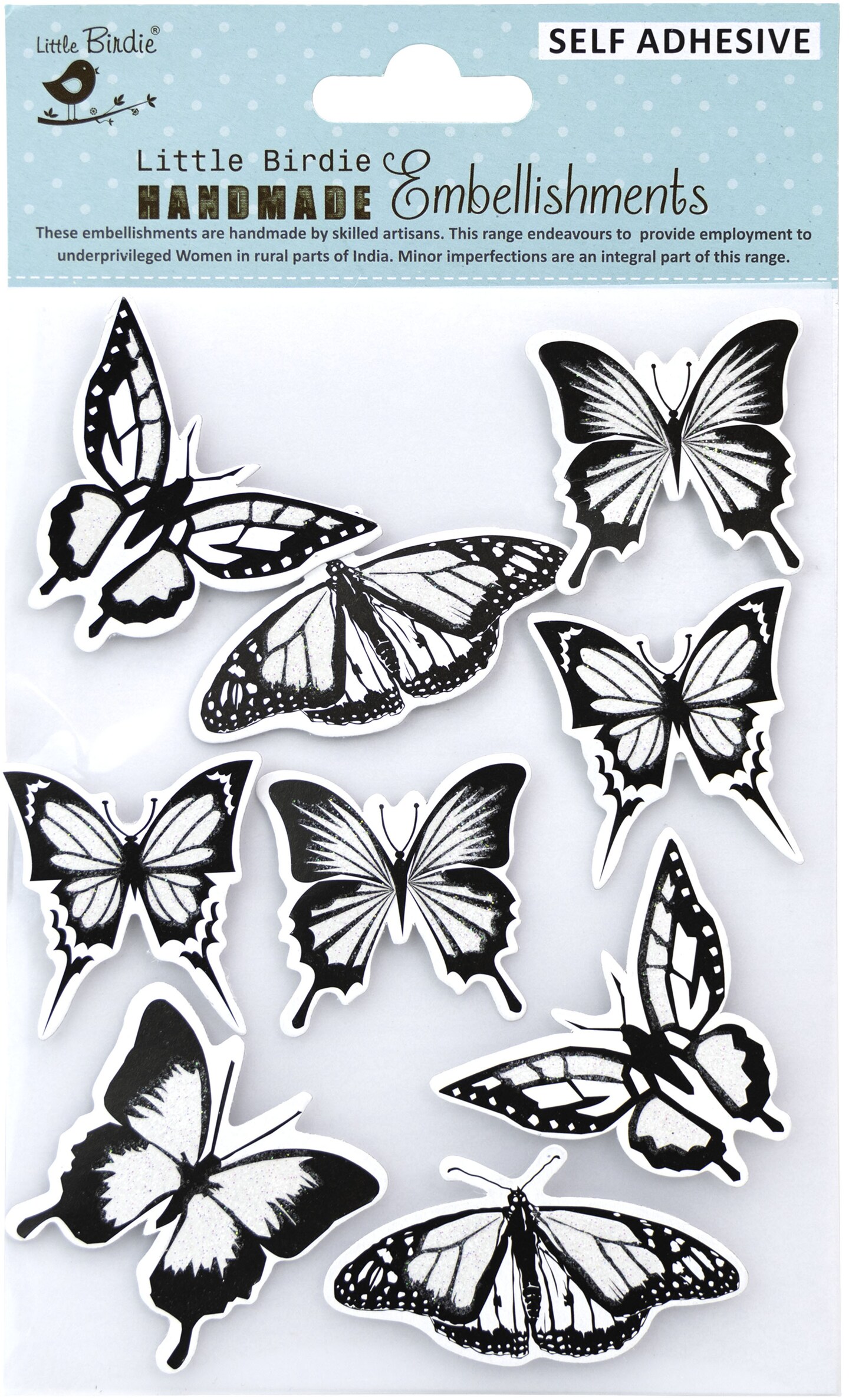 Little Birdie Sticker Embellishment 9/Pkg-Joyful Flutter
