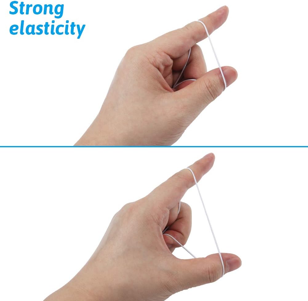 100 Yards White Elastic String Beading Cord Stretchy String for Bracelets, Necklace, Jewelry Making and Crafts,1MM