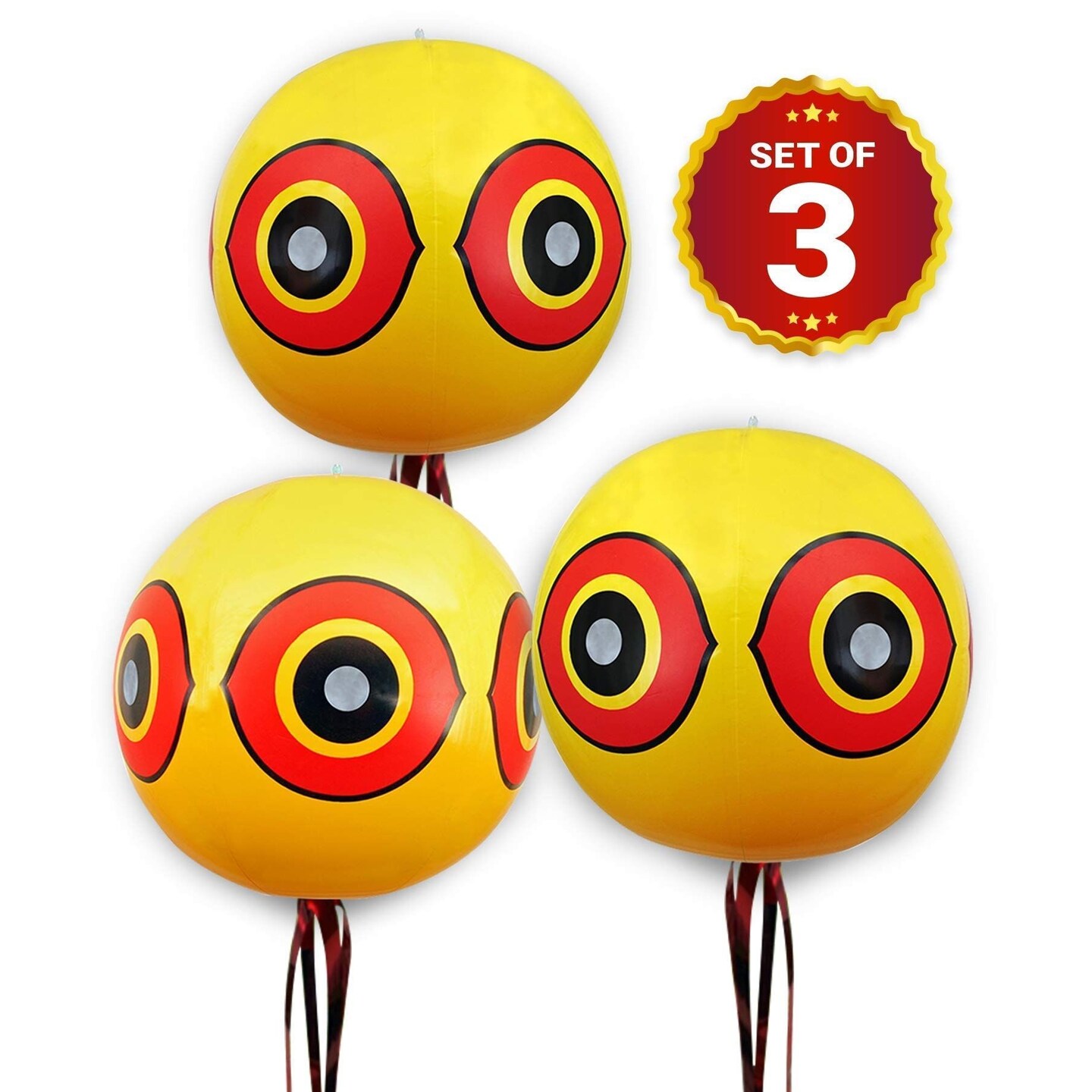 De-Bird Balloon Bird Repellent ,3-Pk Fast and Effective Solution to Pest Problems, Scare Eyes Balloon to Scare Birds Away from Pool and Garden Crops
