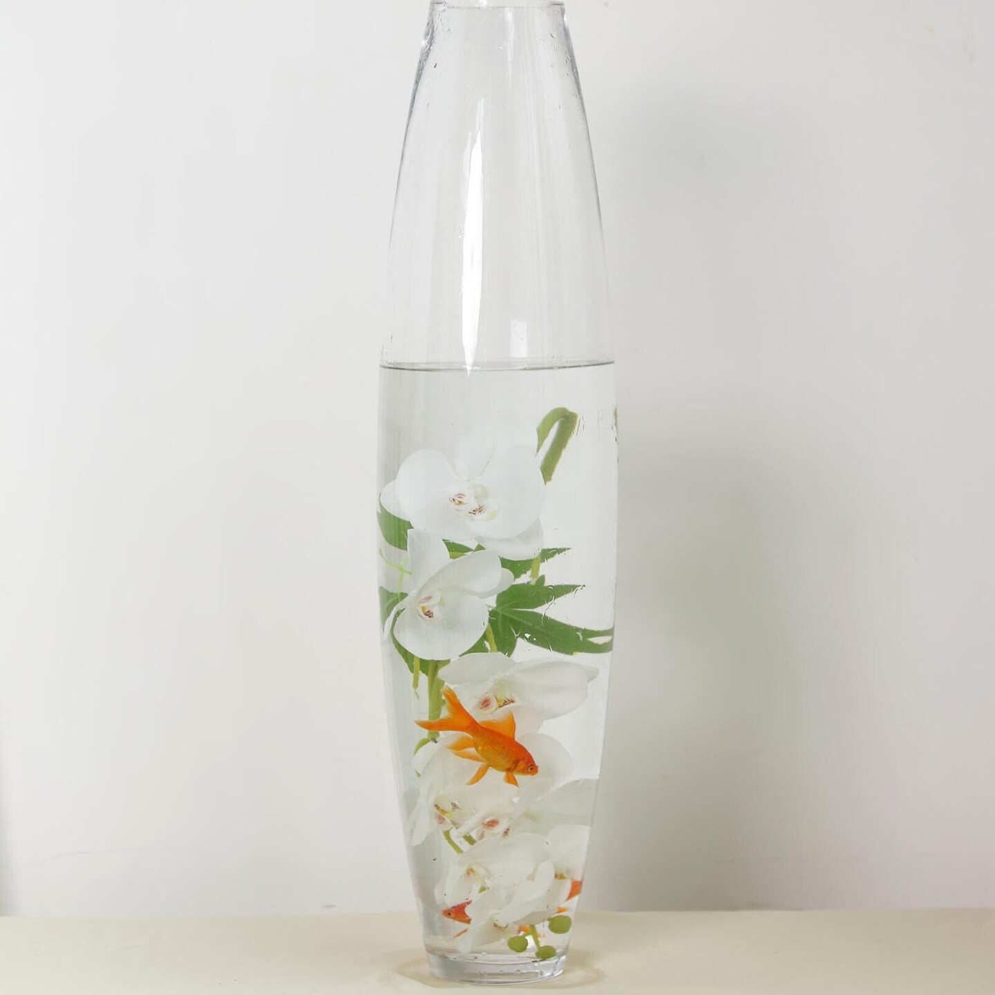 31-Inch tall Clear Cylindrical Glass Vase