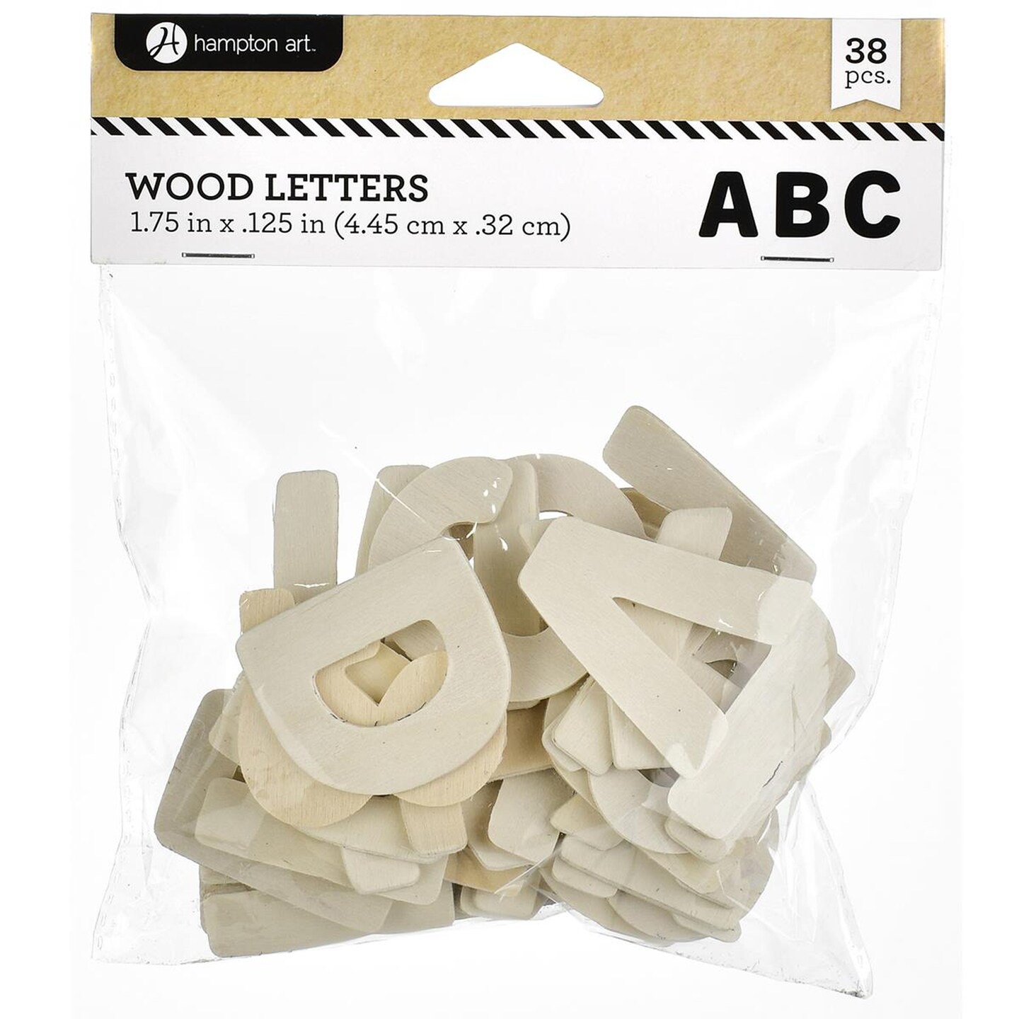 Hampton Art Wood Letters 38 pack, each letter is approximately 1.75 inches, unfinished for painting, decoupage, stenciling or embellishments, easy to customize