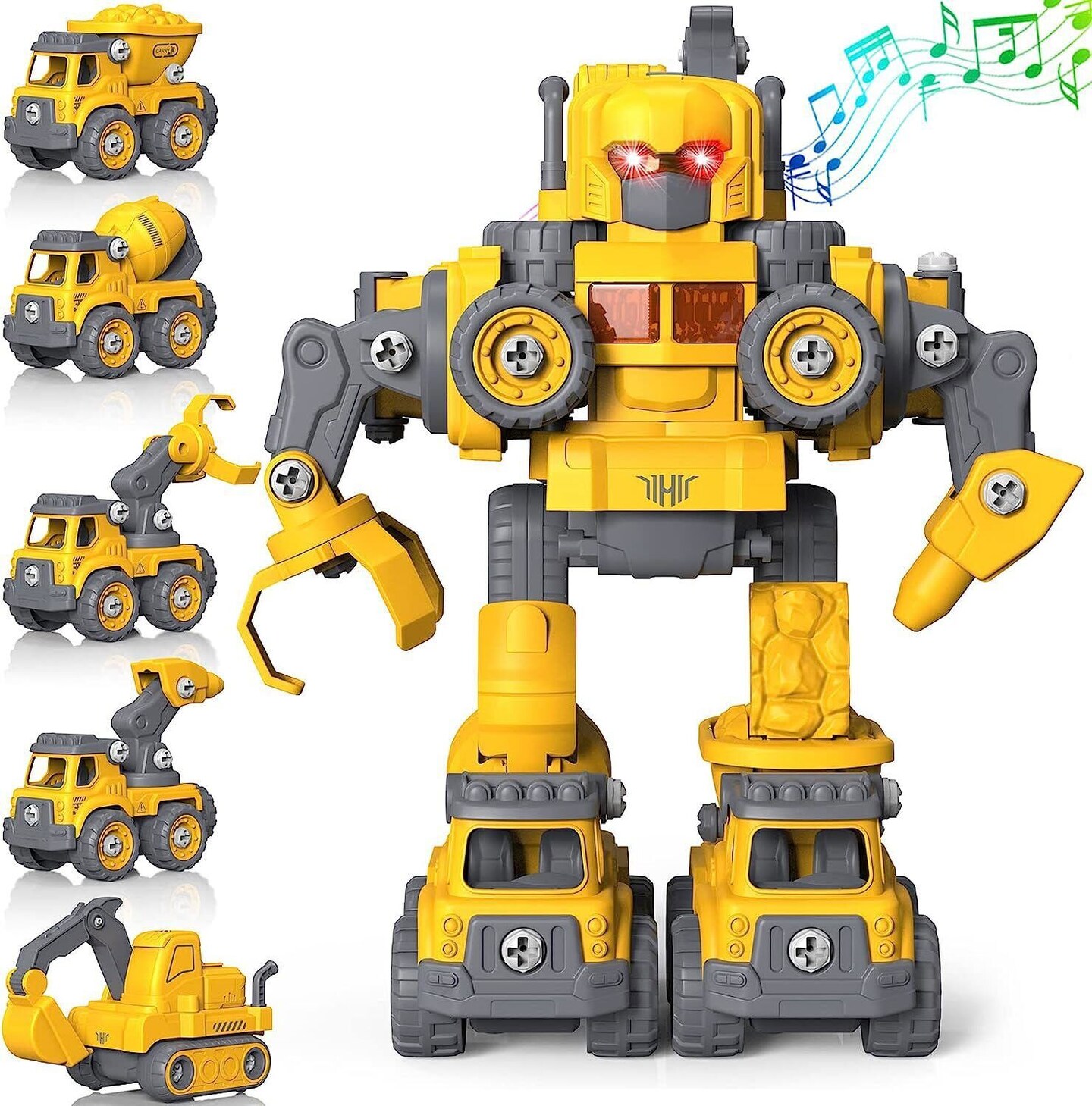 Kitcheniva Take Apart Robot Toys Vehicle Set 5 in 1 STEM Toys