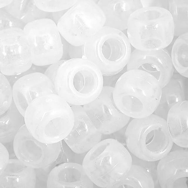 John Bead 9mm Transparent Plastic Pony Beads, 1000pcs