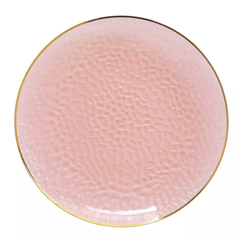 BLUSH 10 Round 13&#x22; Hammered Plastic CHARGER PLATES
