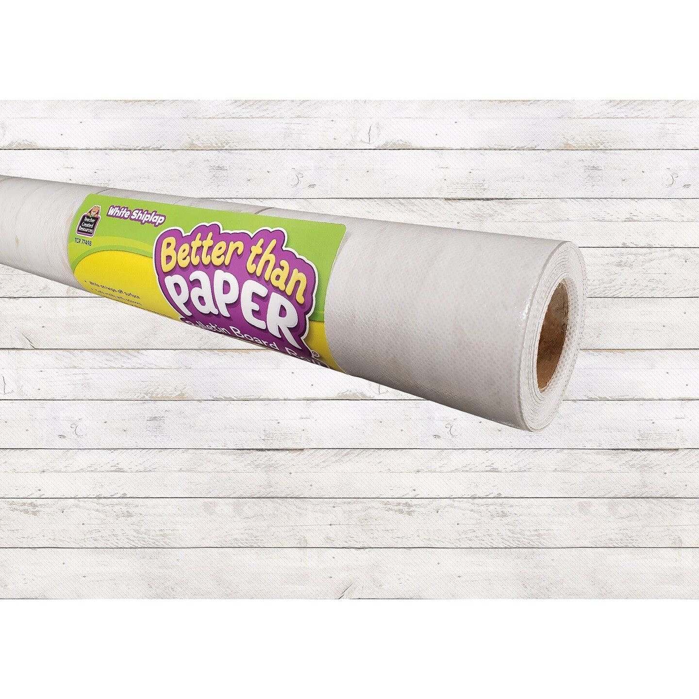 White Shiplap Better Than Paper Bulletin Board Roll, 4&#x27; x 12&#x27;, Pack of 4