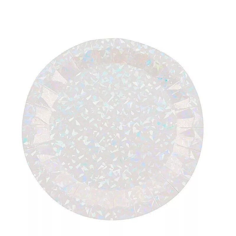 25 IRIDESCENT 9&#x22; Metallic Round Paper Salad Dinner Plates