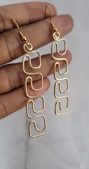 Copper Wire Wrapped Earrings, Long Metal Earrings, Copper Jewelry  MakerPlace by Michaels