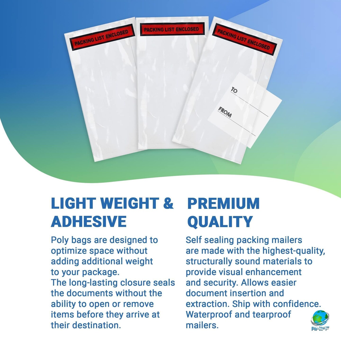 Packing List Envelopes 5.5 x 10 Pack of 100 Shipping Labels Sleeves 5 1/2 x 10 Plastic Clear Mailing Pouch with 2 Mil Thick Waterproof SelfAdhesive Packing Pouches for Shipping Documents