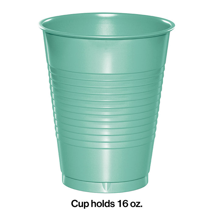 Fresh Mint Green 16 Oz Plastic Cups, 20 ct