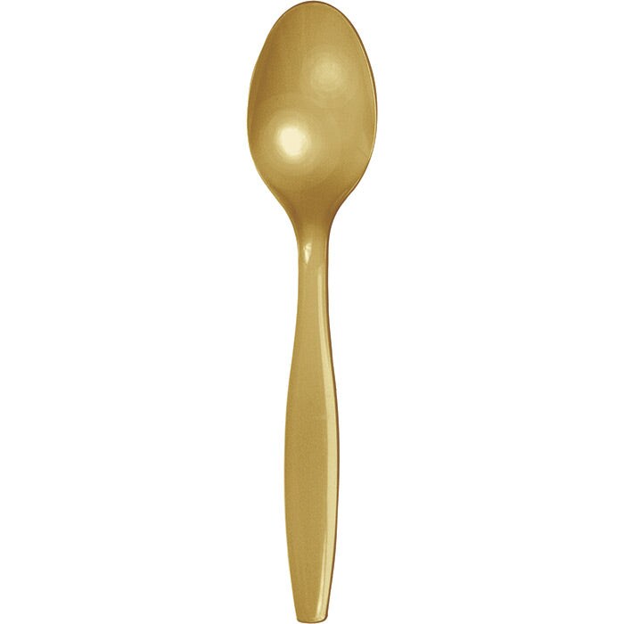 Glittering Gold Plastic Spoons, 50 ct