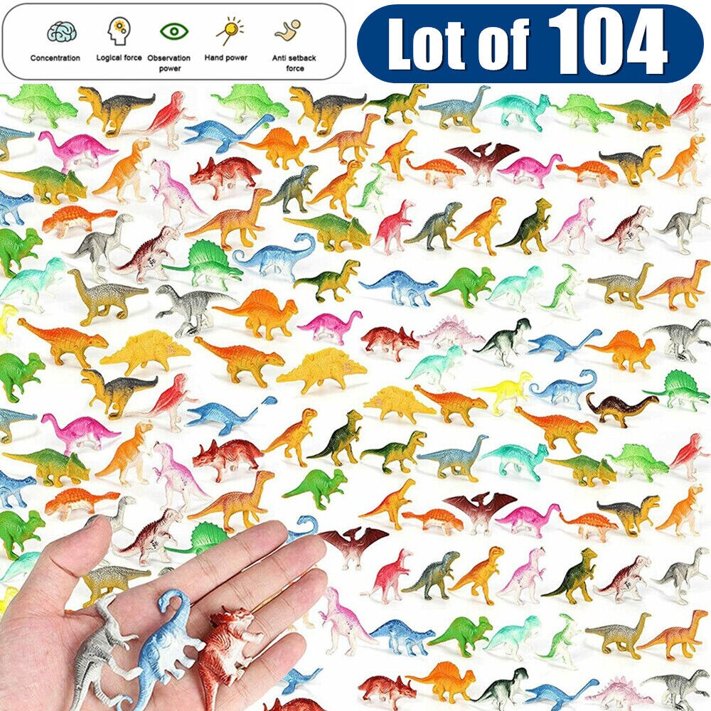 Kitcheniva Lot of 104 Mini Educational Dinosaur Animal Figure