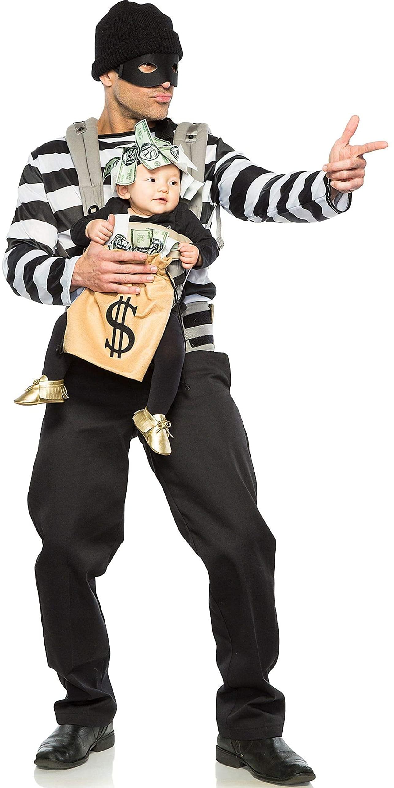 Robber &#x26; Money Bag Costume for Parent &#x26; Baby | One Size Fits Most