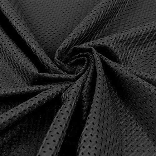 FabricLA 100% Polyester Football Mesh Fabric - 60&#x22; Inches Wide - Football Mesh Fabric by The Yard - Use in Sports Uniforms for Football, Basketball - Black Mesh