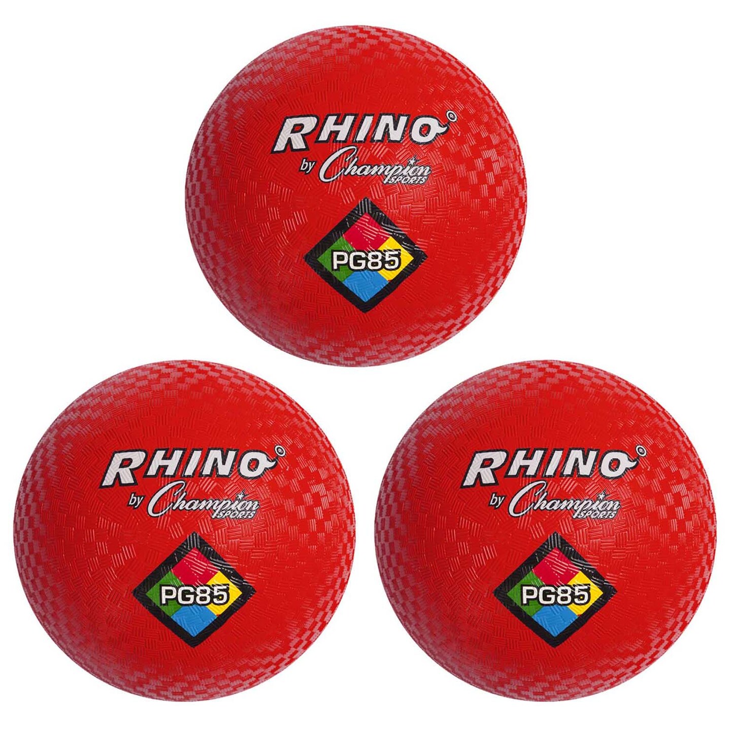 Playground Ball, 8-1/2&#x22;, Red, Pack of 3