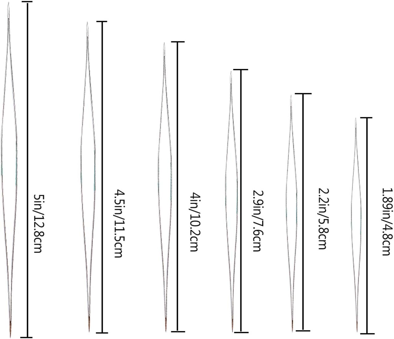 18 Pieces Beading Needles, 6 Sizes Seed Beads Needles Big Eye Beading Needles Collapsible Beading Needles Set for Jewelry Making with Needle Bottle