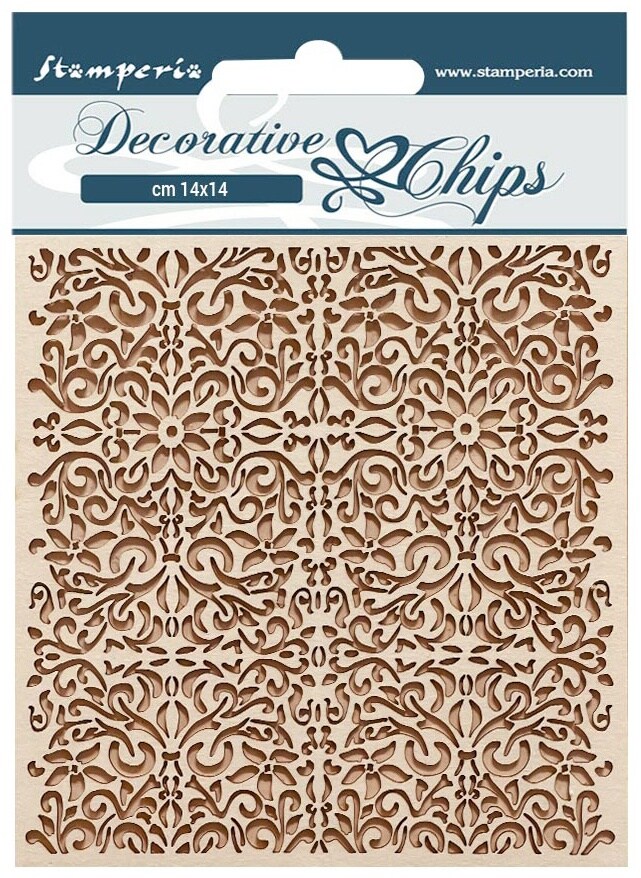 Stamperia Decorative Chips 5.5&#x22;X5.5&#x22;-Vintage Library Pattern