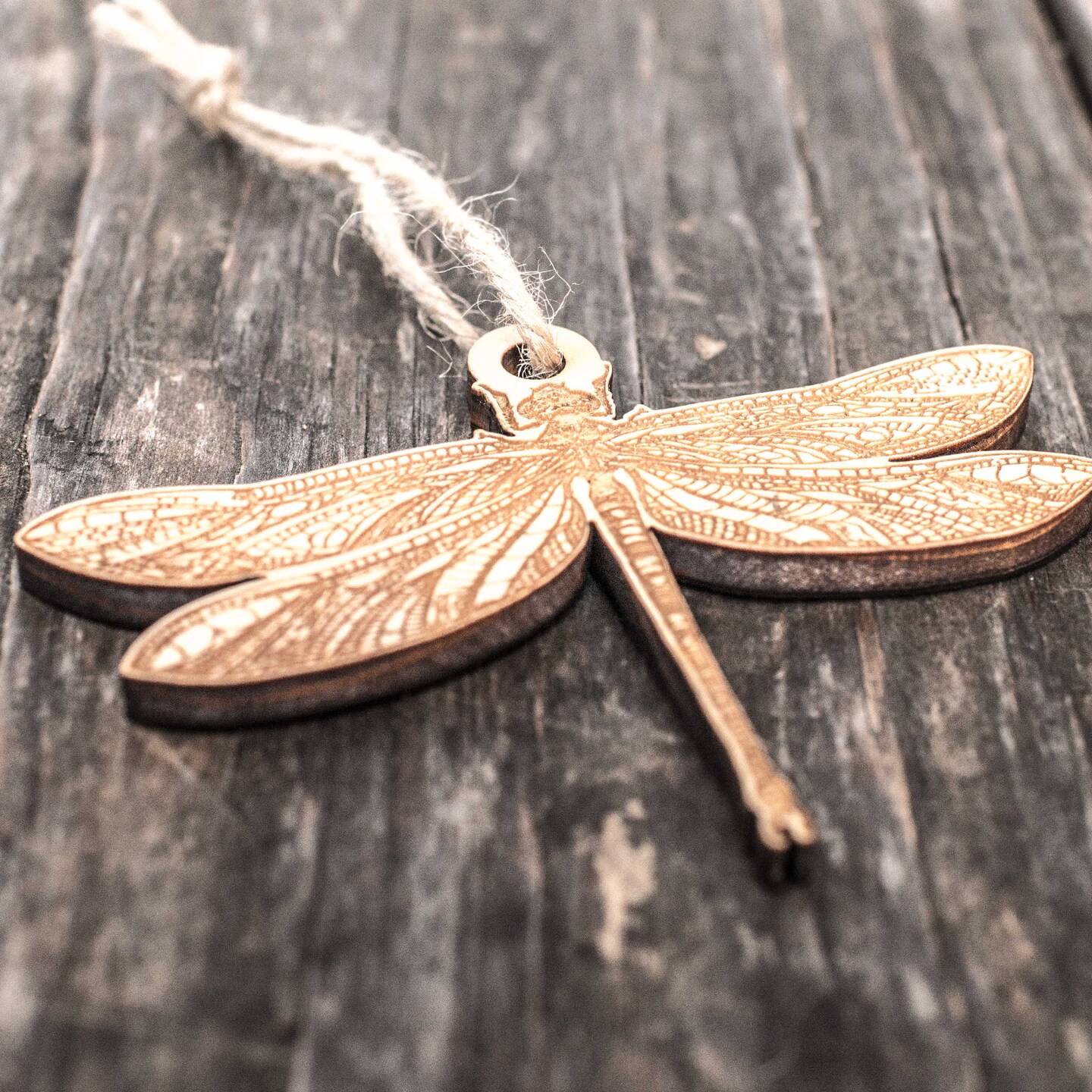 Ornament - Dragonfly - Raw Wood 4x3in Ornament - Dragonfly - Raw Wood 4x3in