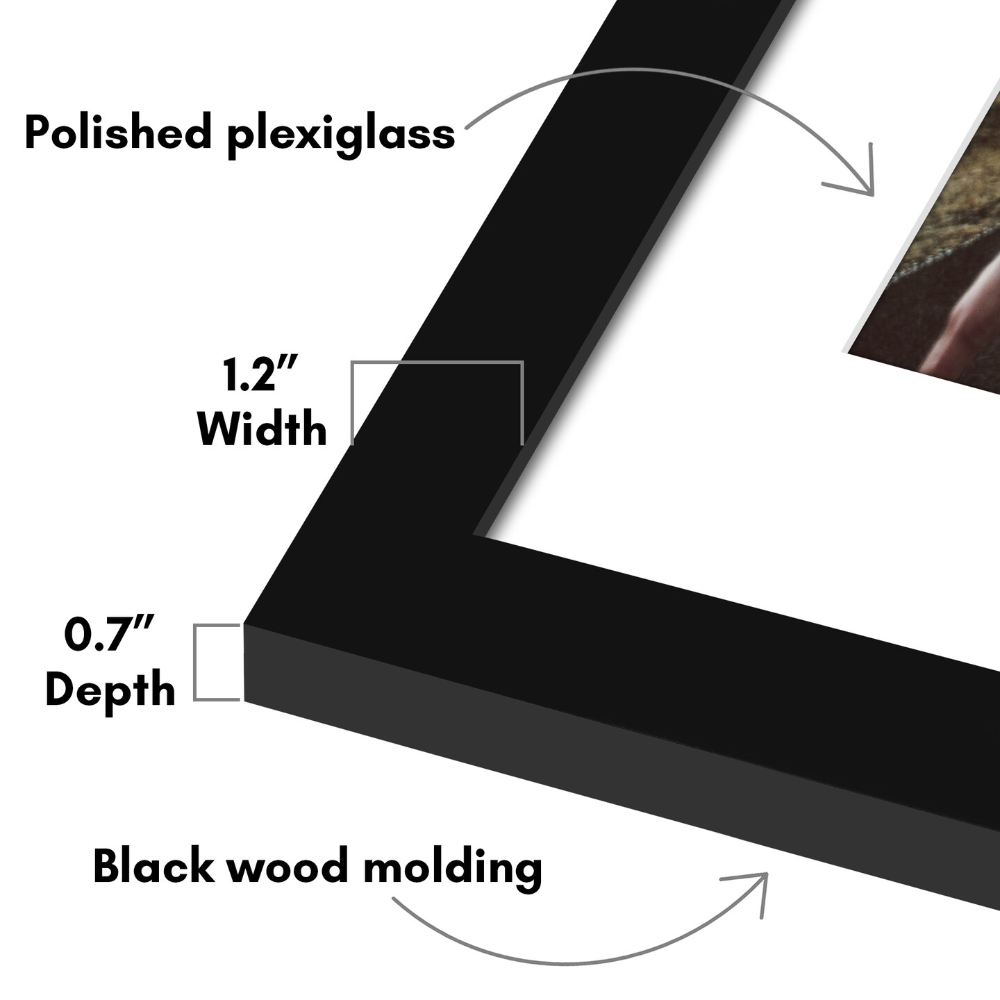 Americanflat Poster Frame with Mat - Large Picture Frame - Polished Plexiglass Cover - Hanging Hardware for Horizontal and Vertical Display - Black